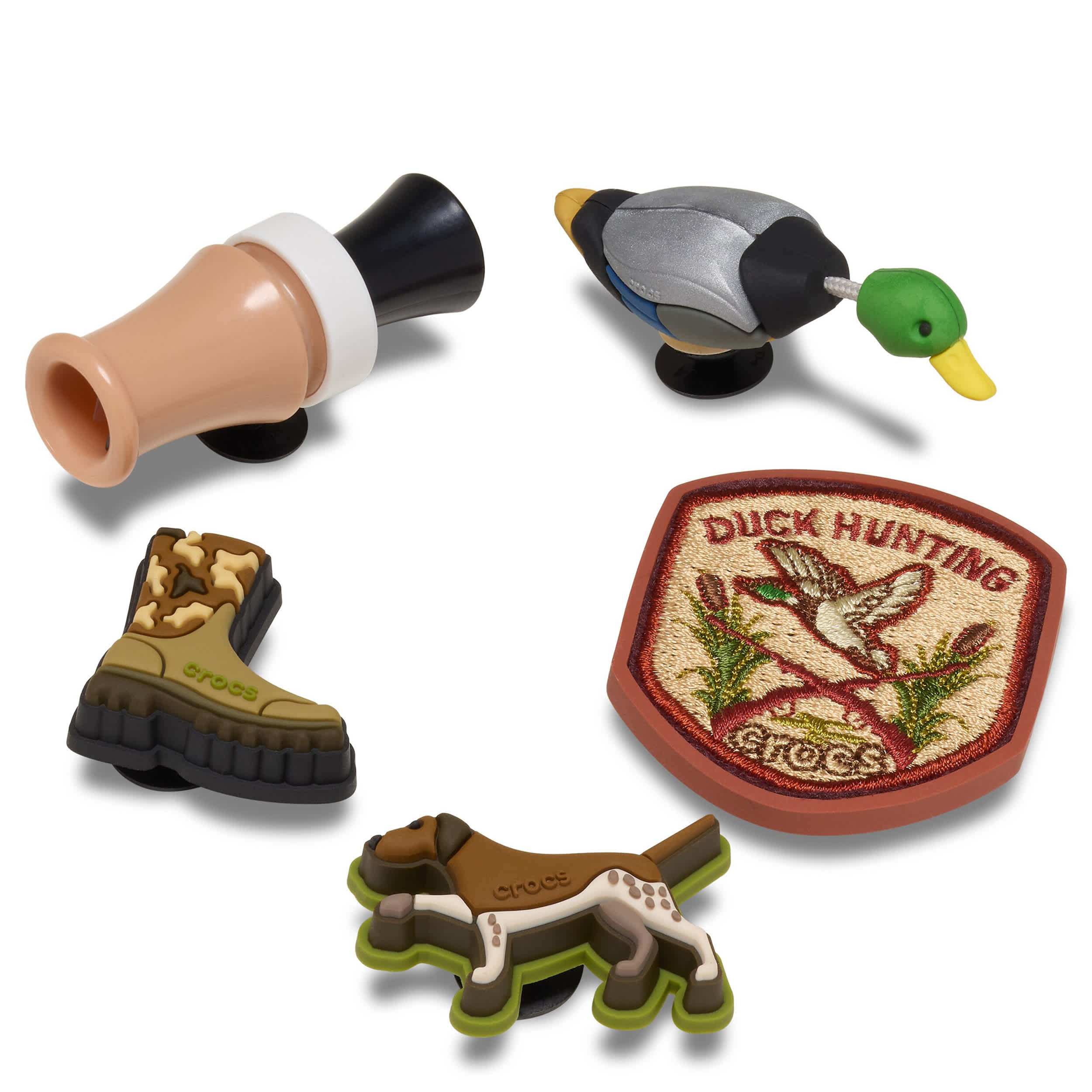 CROCS-UNISEX DUCK HUNTING 5 PACK JIBBITZ-ASSORTED & 