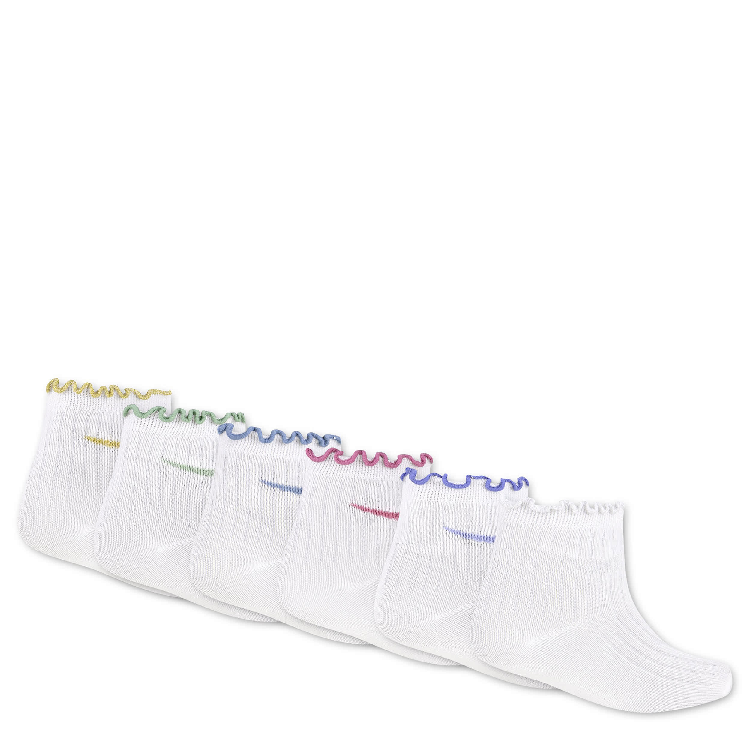 NIKE-GIRLS EXTRA SMALL QUARTER SOCKS 6 PAIRS-ASSORTED & 