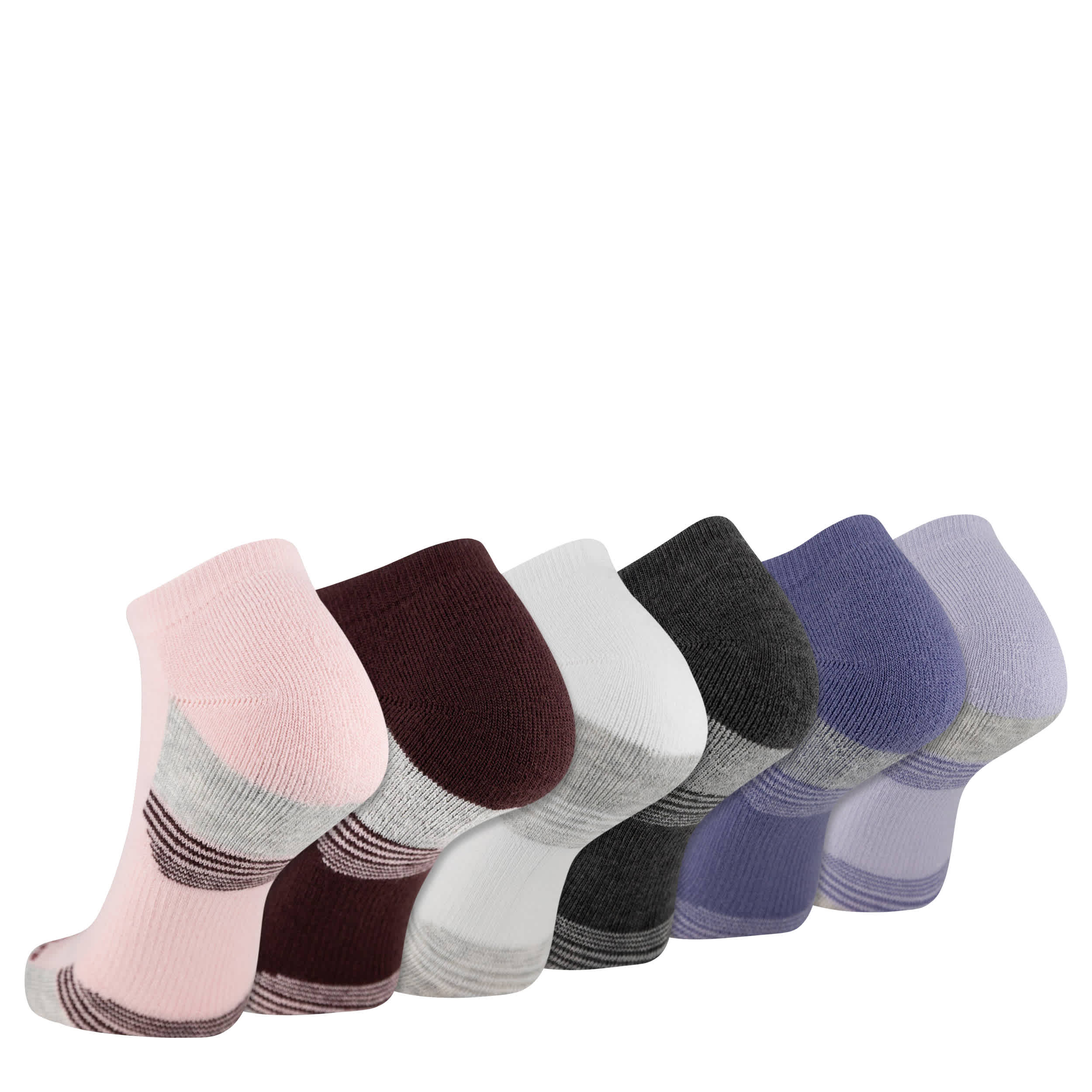 NEW BALANCE-WOMENS MEDIUM NO SHOW SOCKS 6 PAIRS-ASSORTED & 