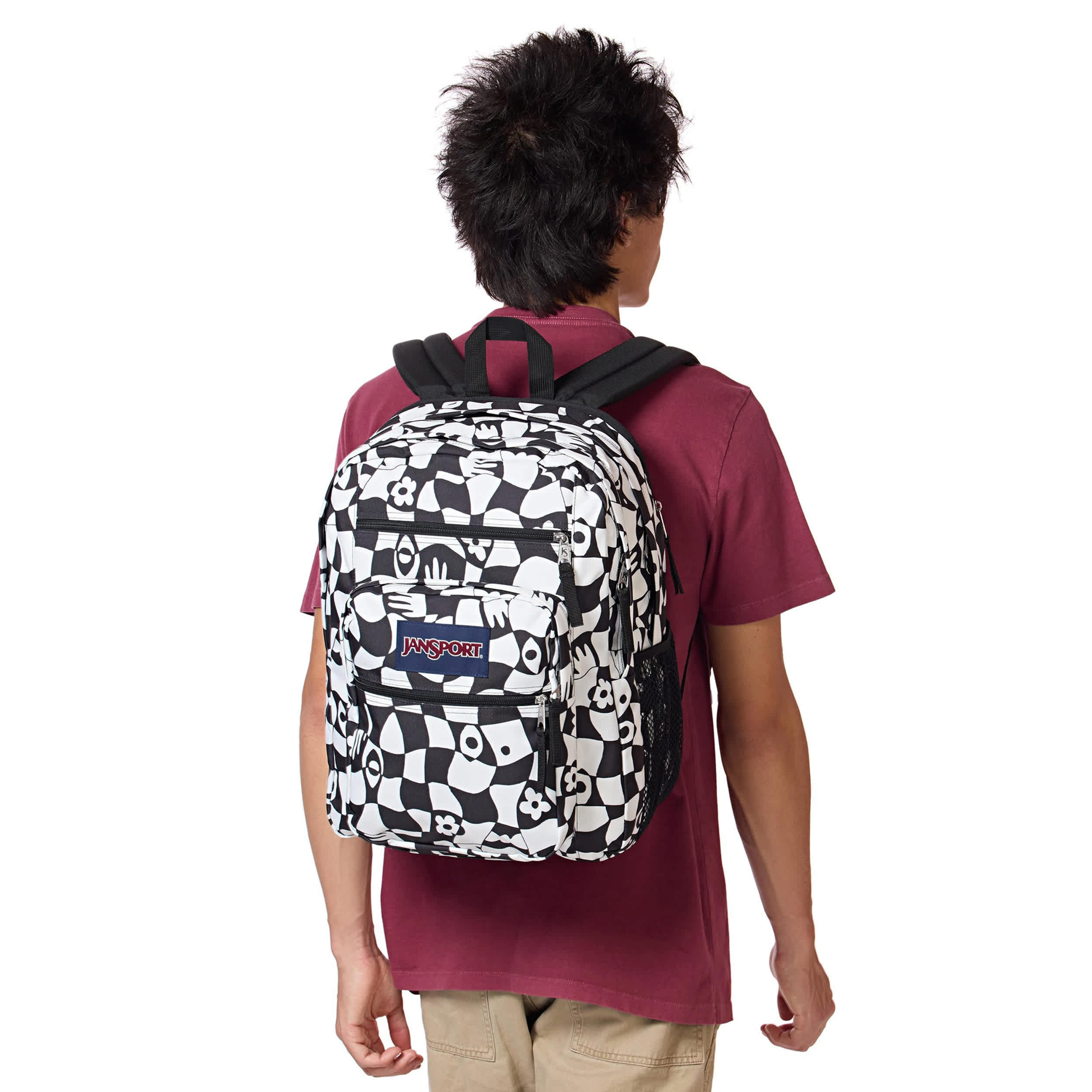JANSPORT-UNISEX BIG STUDENT BACKPACK-BLACK & WHITE