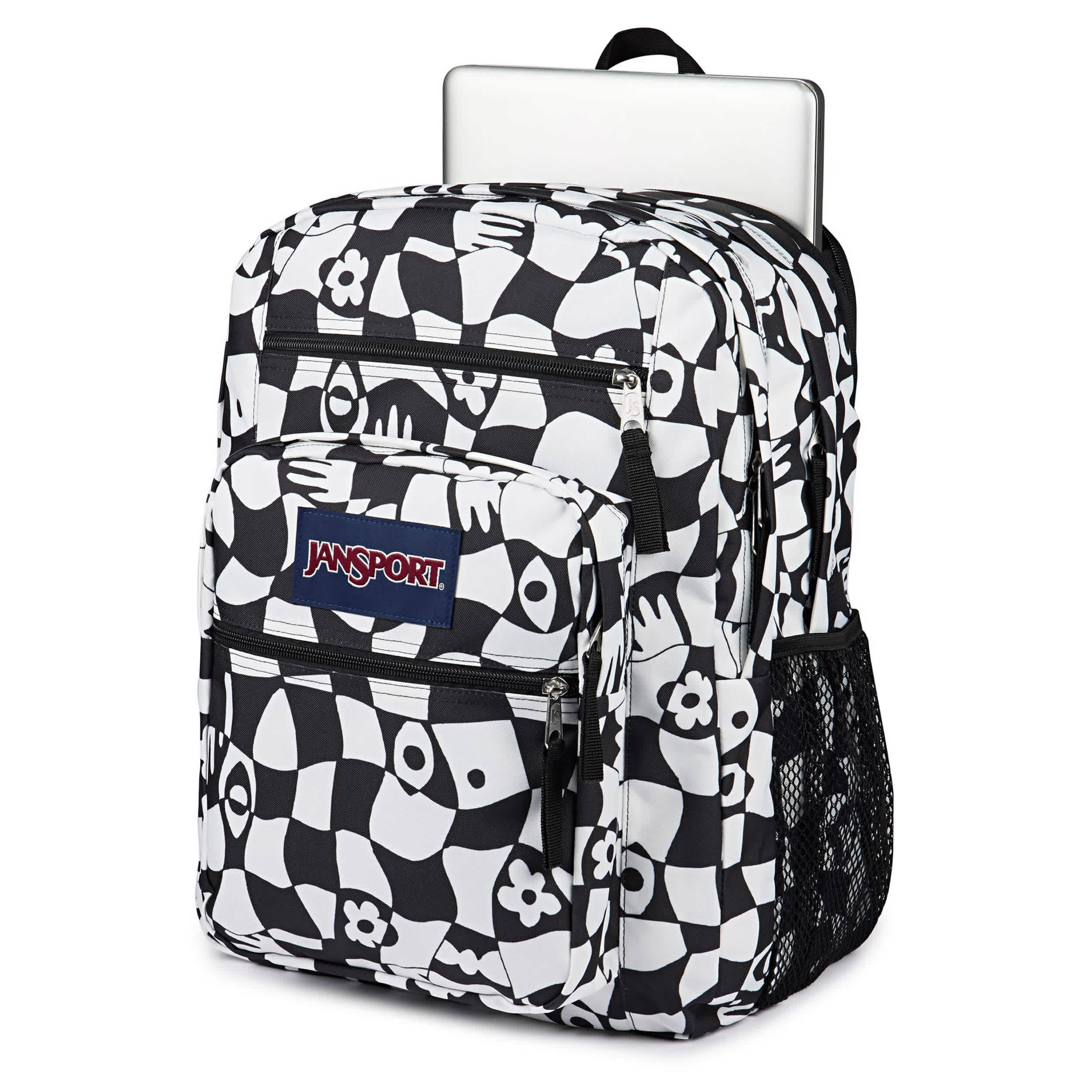 JANSPORT-UNISEX BIG STUDENT BACKPACK-BLACK & WHITE