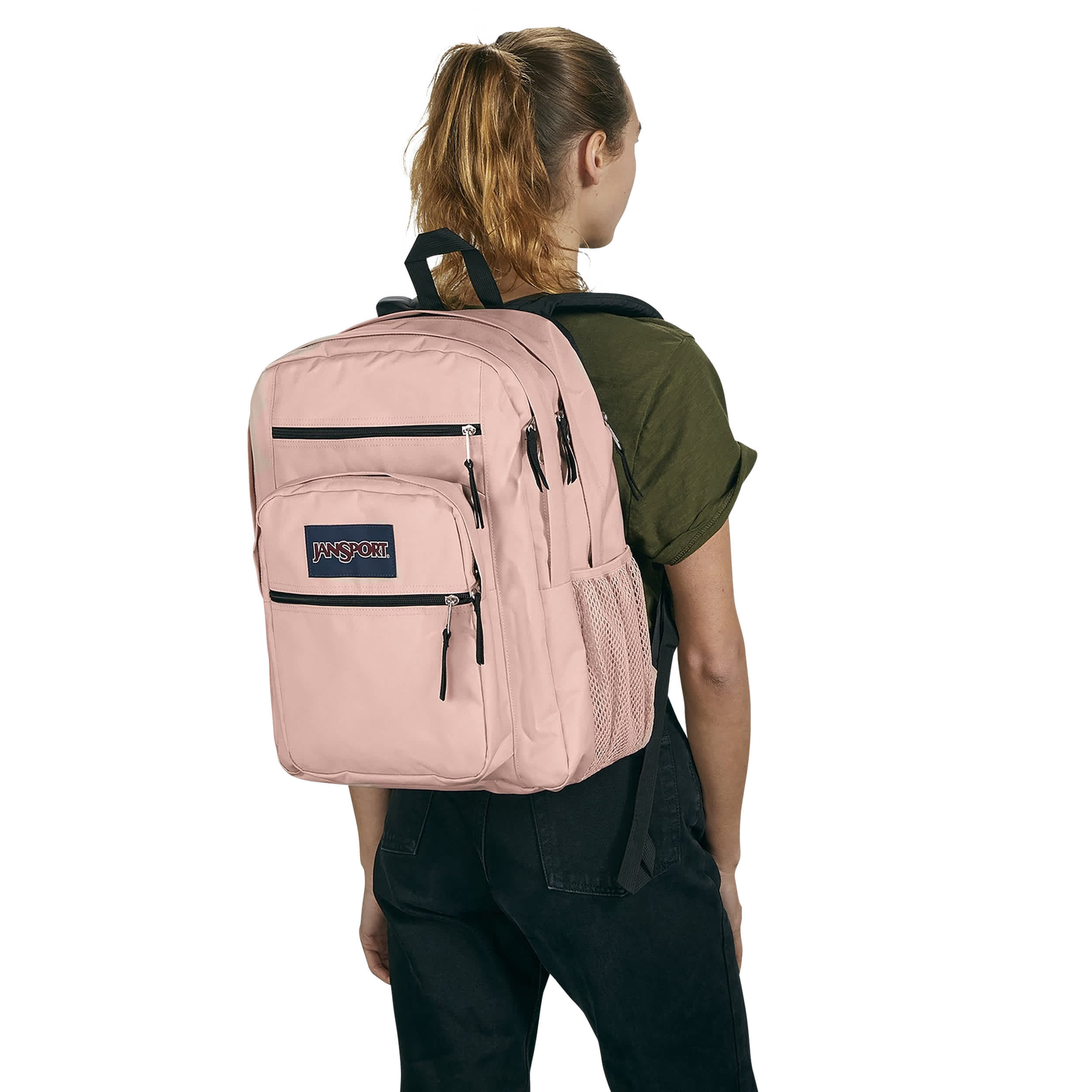 JANSPORT-UNISEX BIG STUDENT BACKPACK-PINK & 