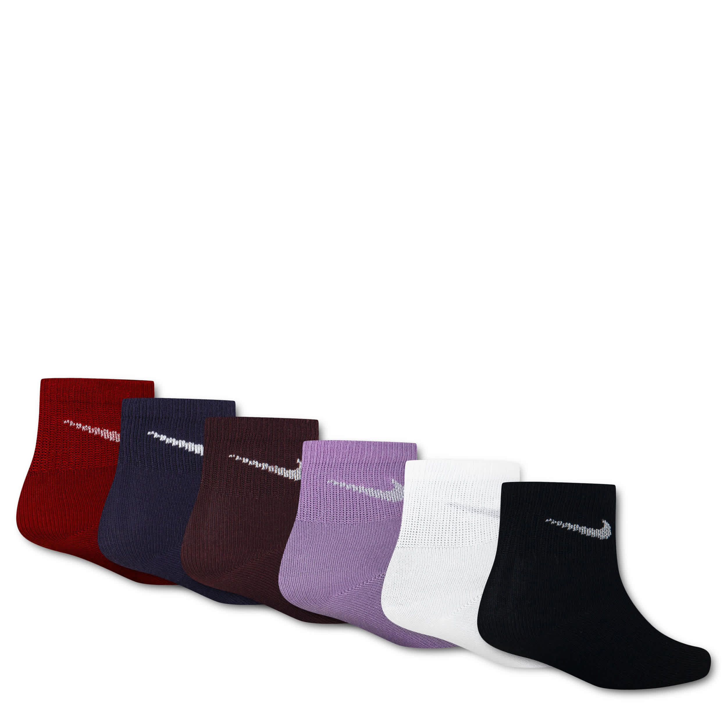 NIKE-GIRLS EXTRA SMALL QUARTER SOCKS 6 PAIRS-ASSORTED & 