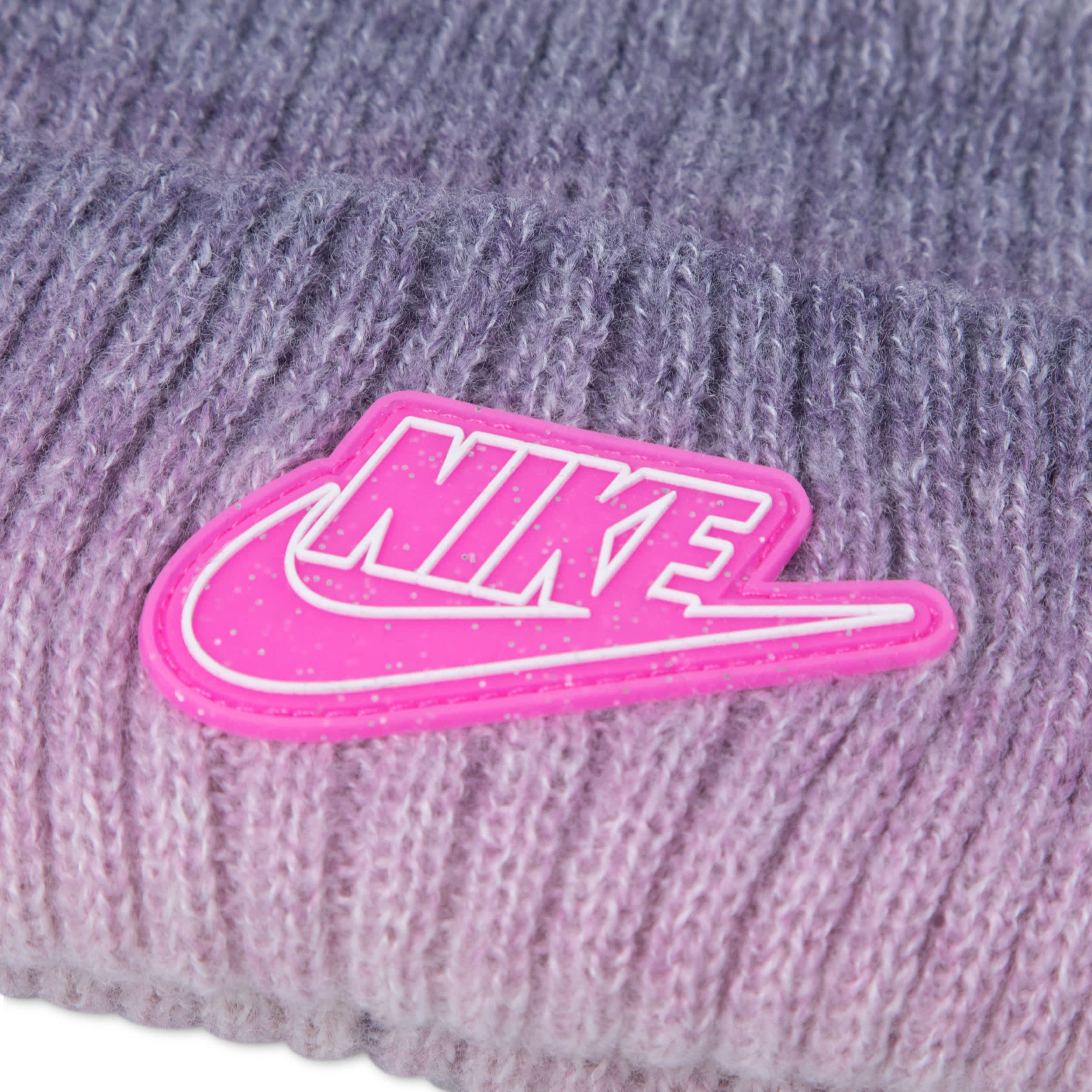 NIKE-GIRLS GRADIENT PEAK POM BEANIE SET-ASSORTED & PINK