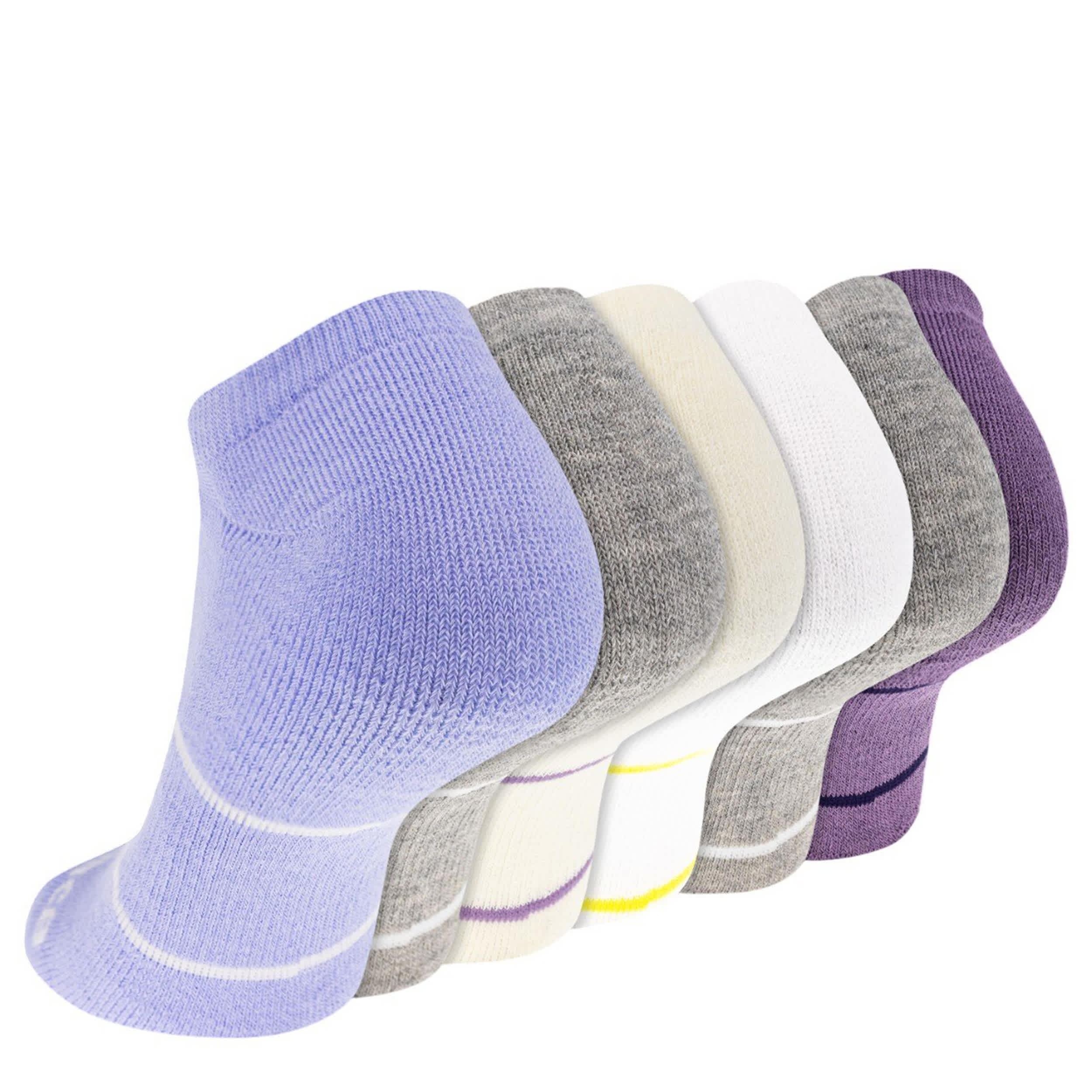 NEW BALANCE-WOMENS PERFORMANCE CUSHION NO SHOW SOCKS 6 PAIRS-ASSORTED & 
