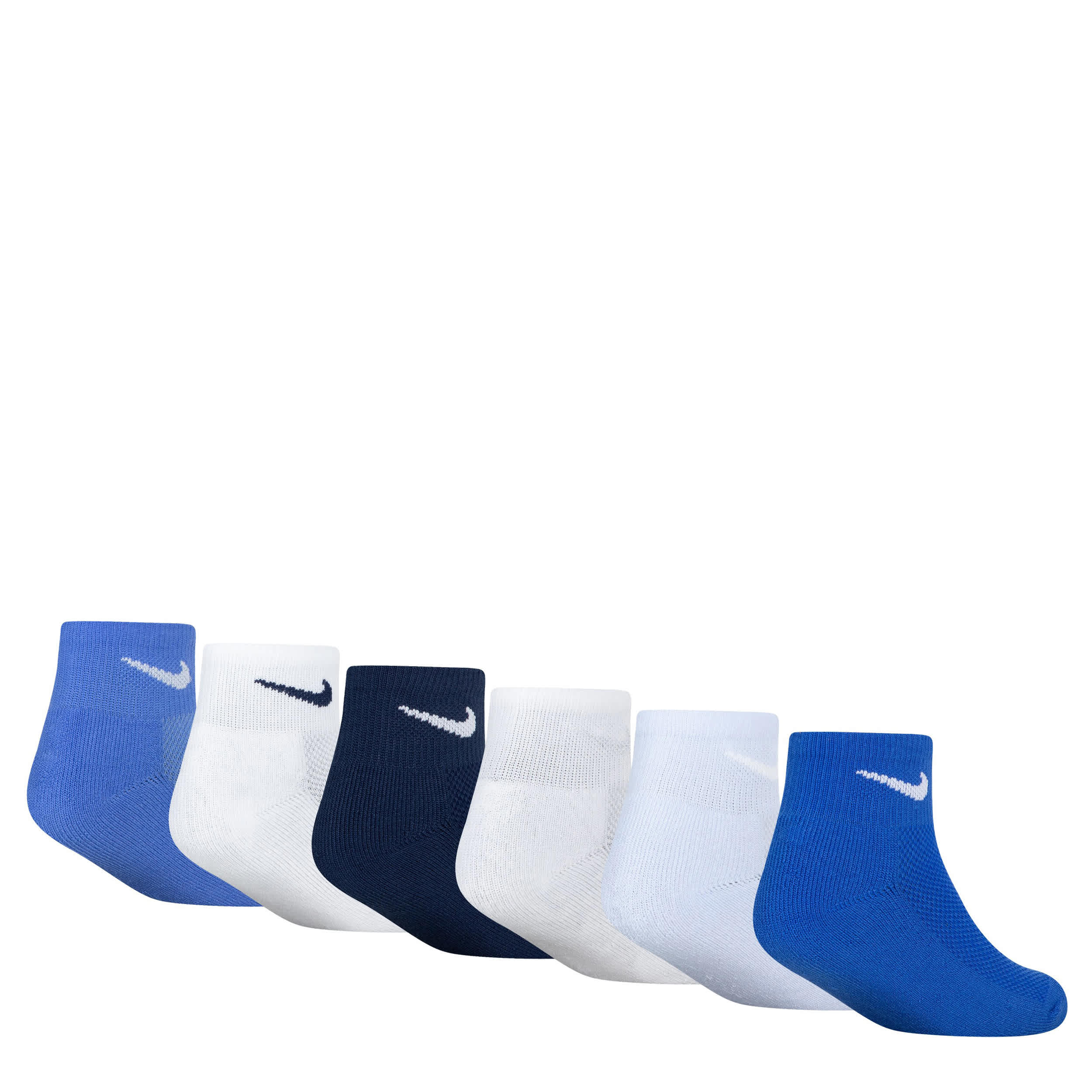 NIKE-BOYS EXTRA SMALL QUARTER SOCKS 6 PAIRS-ASSORTED & 