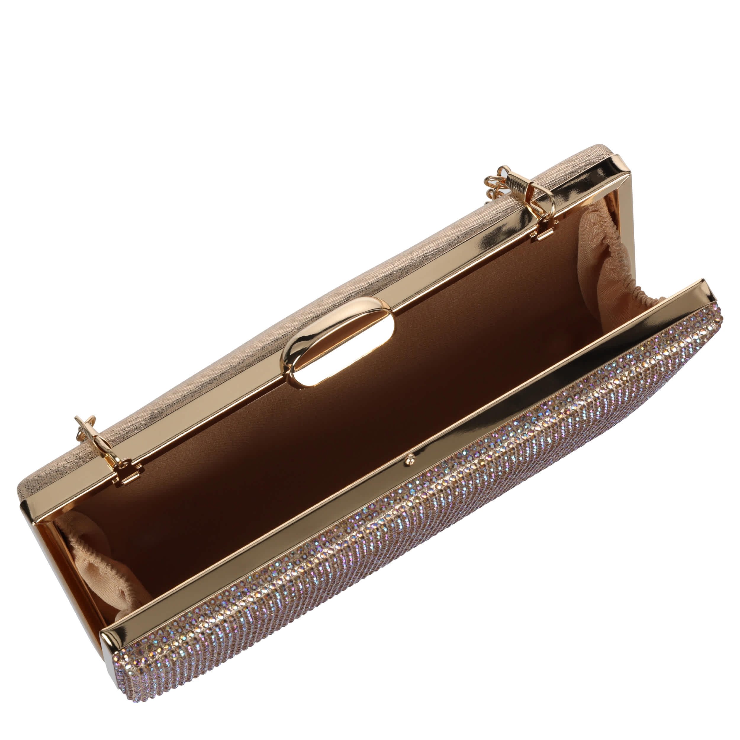 D`MARGEAUX-WOMENS EVENING BAG-CHAMPAGNE & MULTICOLOR