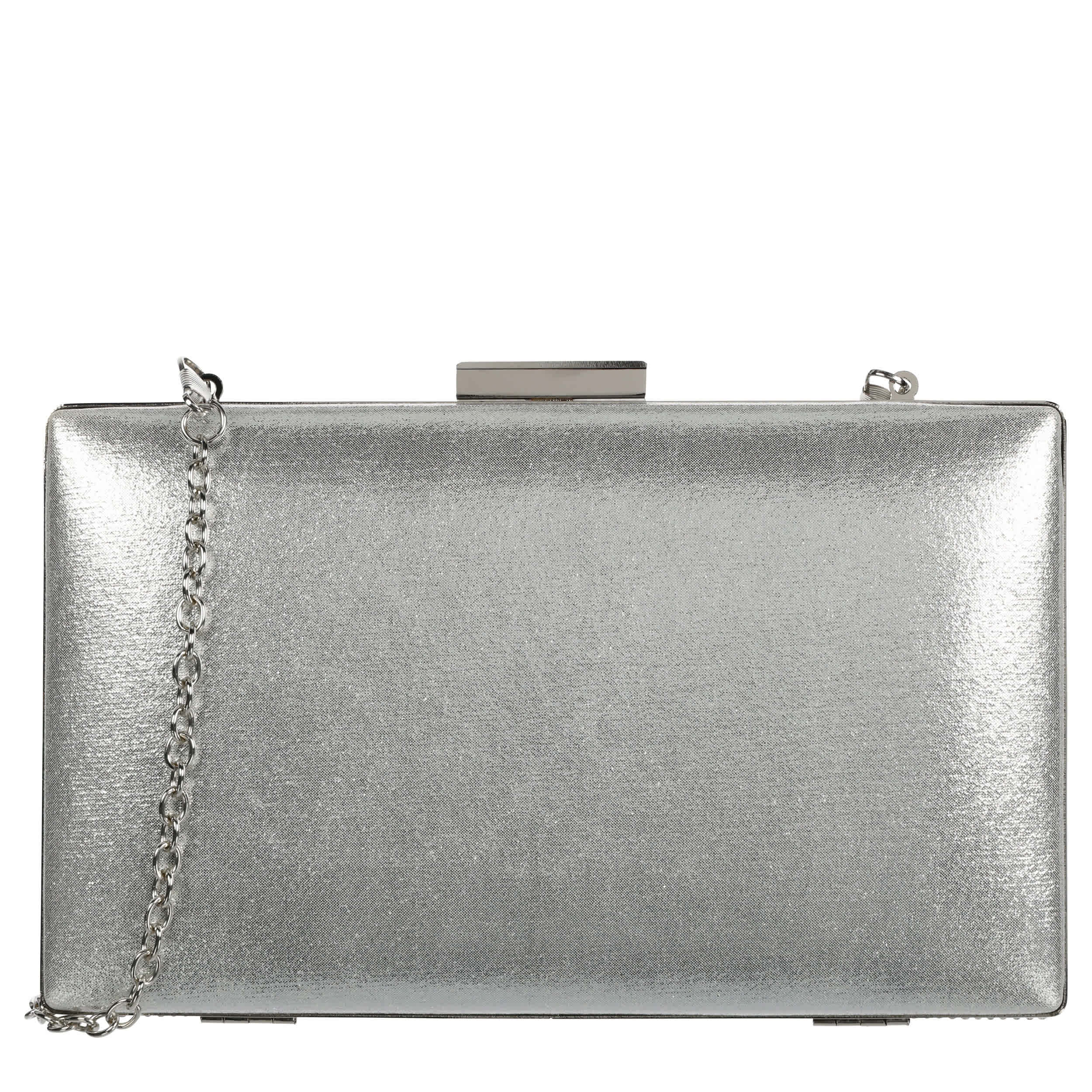 D`MARGEAUX-WOMENS EVENING BAG-SILVER & 
