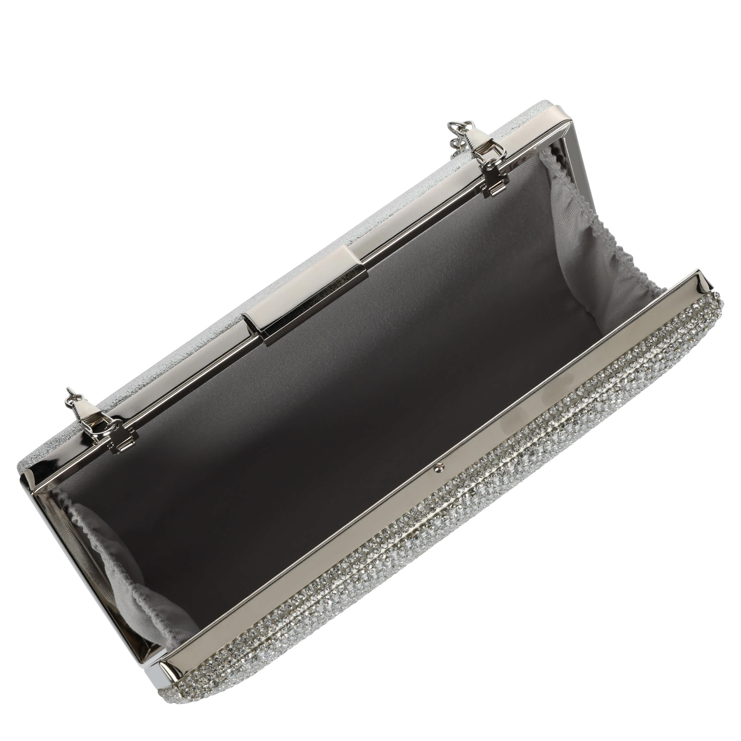 D`MARGEAUX-WOMENS EVENING BAG-SILVER & 