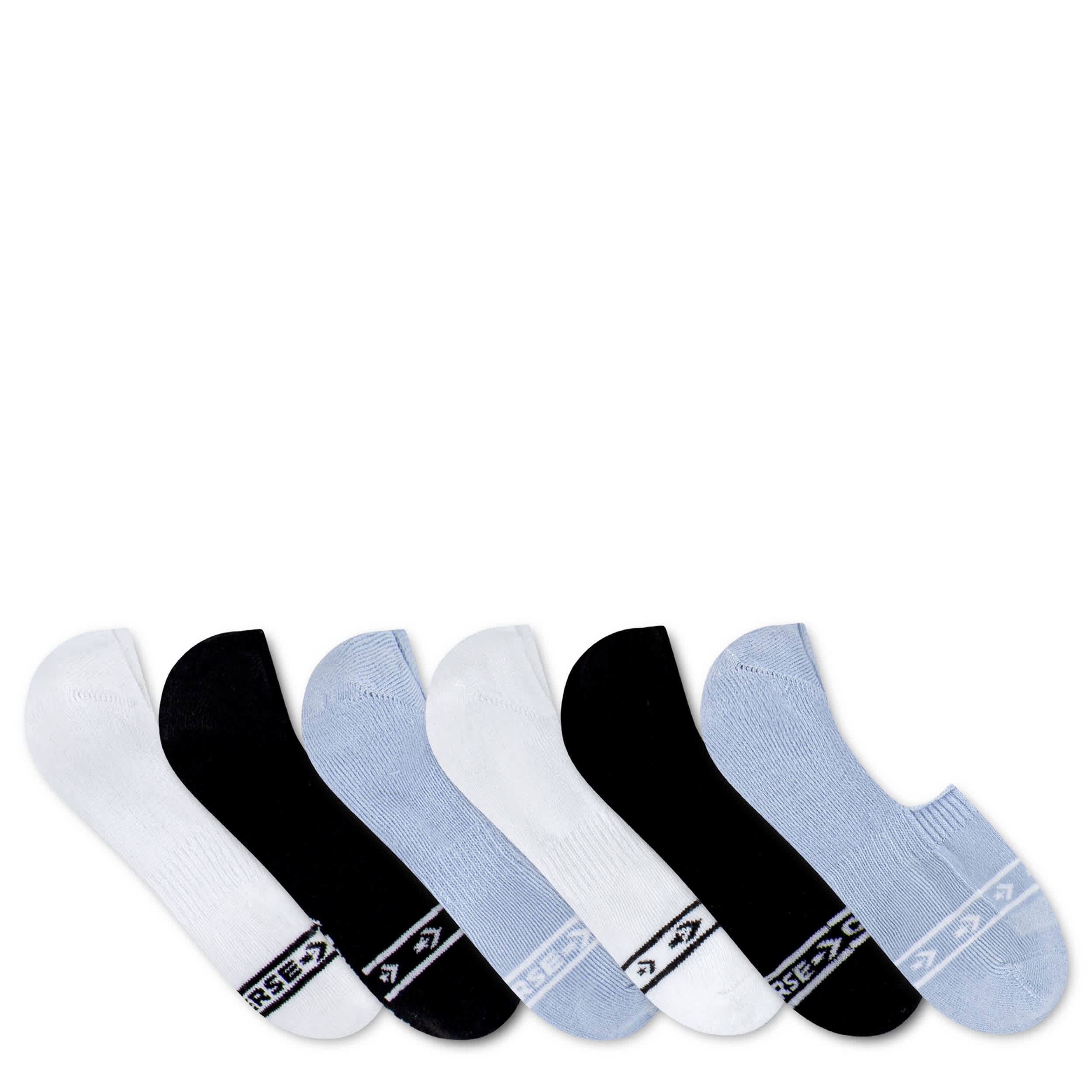 CONVERSE-WOMENS LINER SOCKS 6 PAIRS-ASSORTED & 