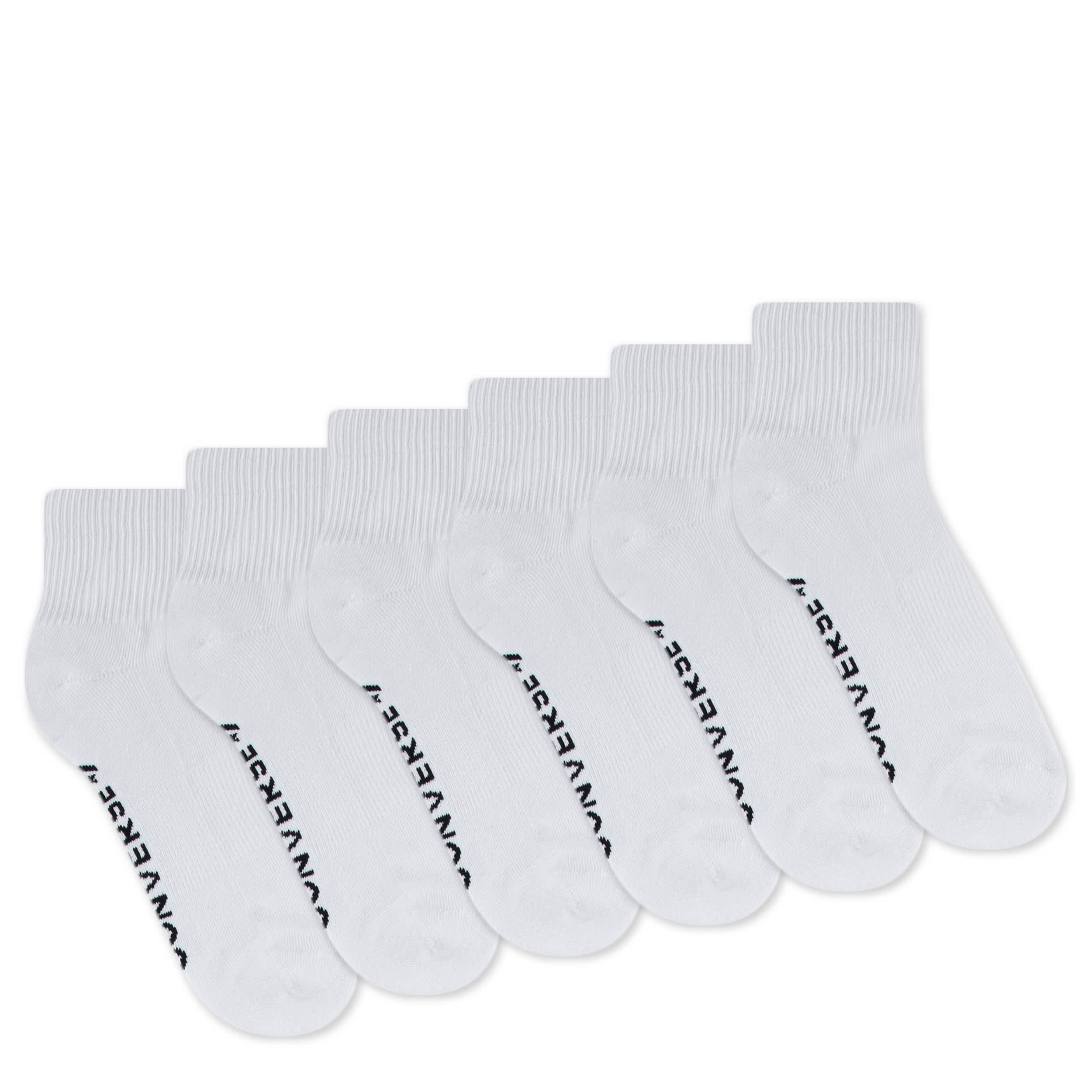 CONVERSE-MENS QUARTER SOCKS 6 PAIRS-WHITE & 
