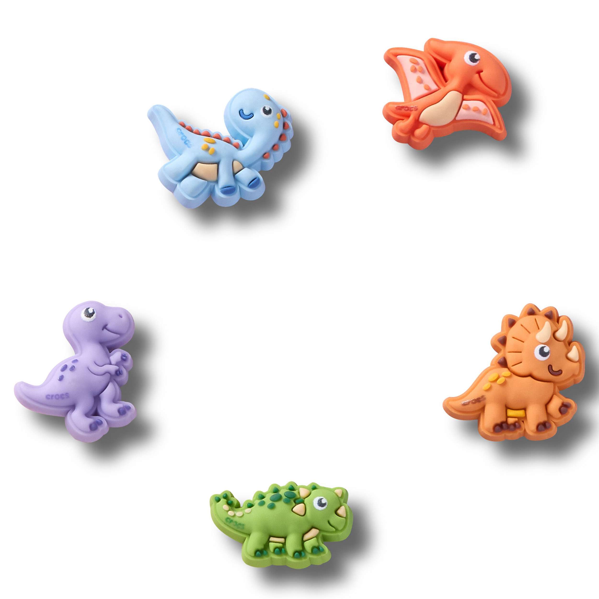 CROCS-UNISEX TINY DINOSAURS 5 PACK JIBBITZ-ASSORTED & 