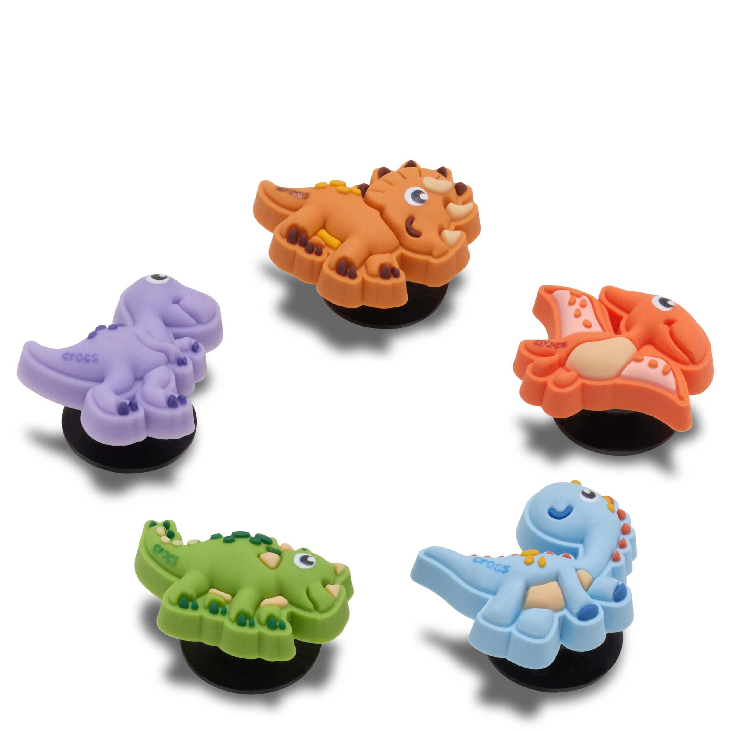 CROCS-UNISEX TINY DINOSAURS 5 PACK JIBBITZ-ASSORTED & 