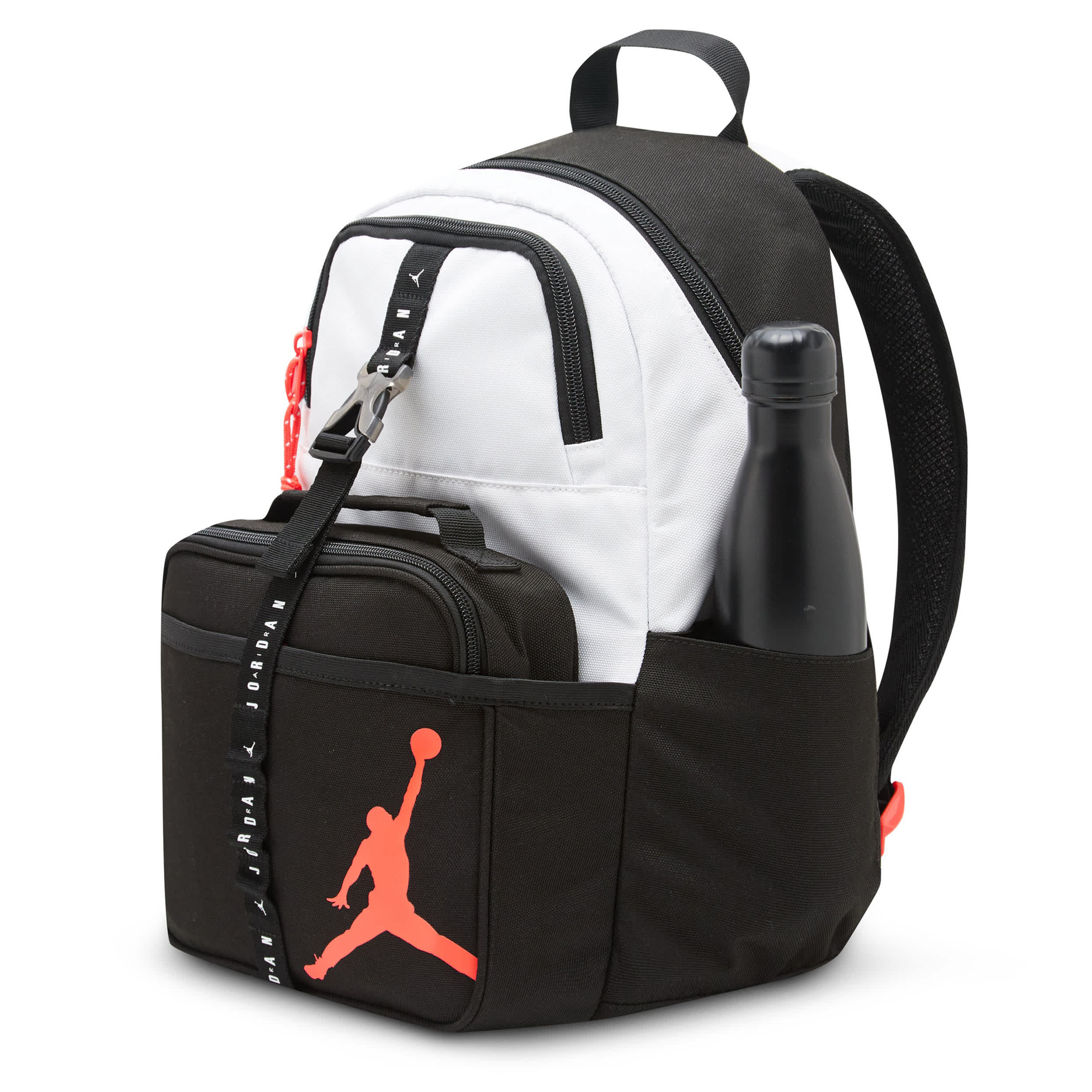 JORDAN-BOYS AIR JORDAN LUNCH BACKPACK-BLACK & WHITE