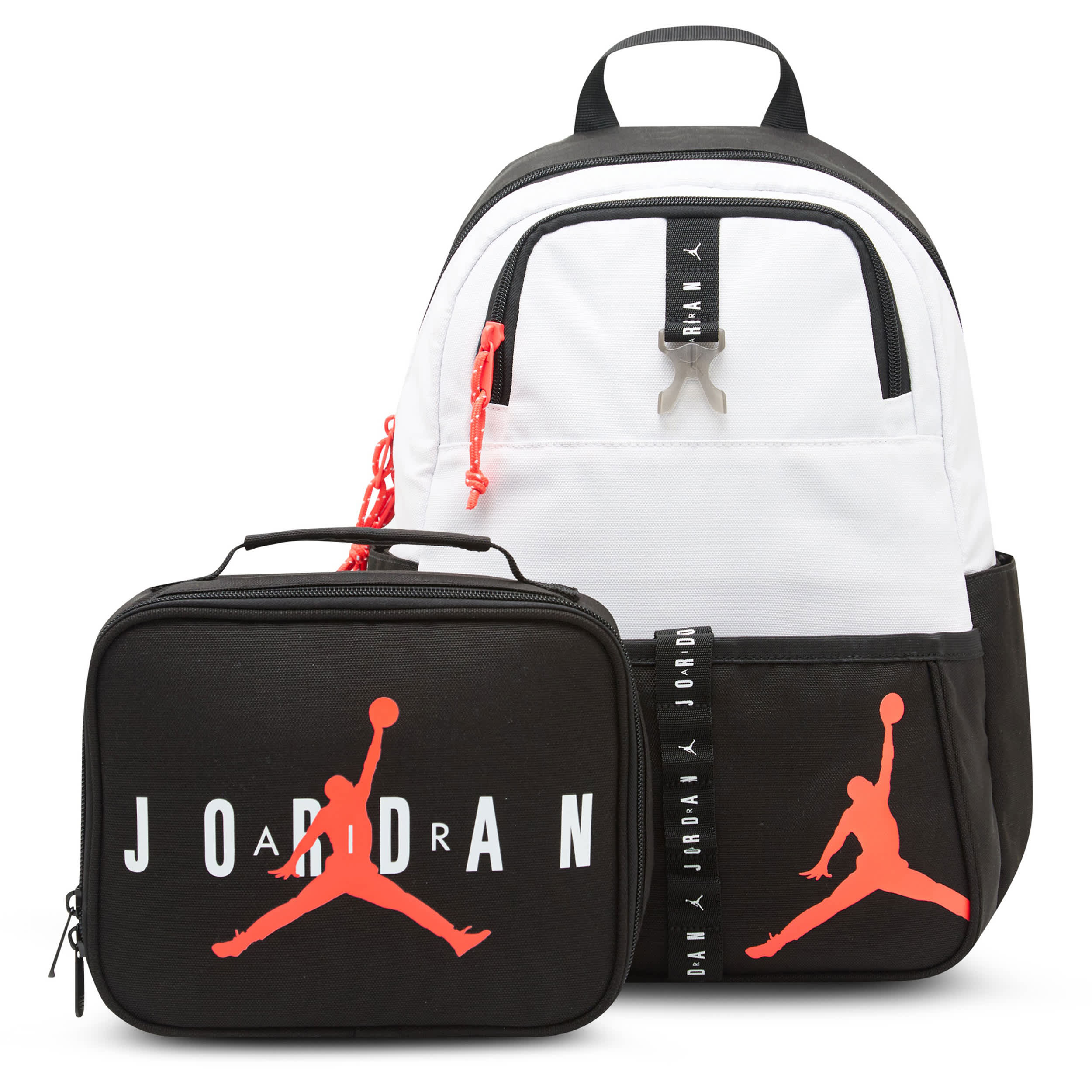 JORDAN-BOYS AIR JORDAN LUNCH BACKPACK-BLACK & WHITE