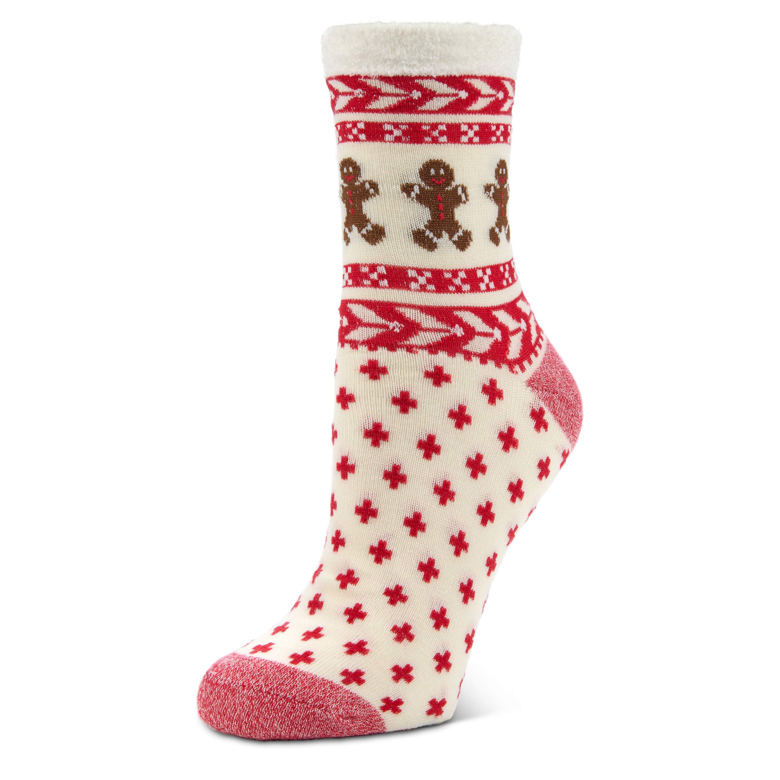 FIRESIDE-WOMENS GINGERBREAD CREW SLIPPER SOCK 1 PAIR-ASSORTED & 