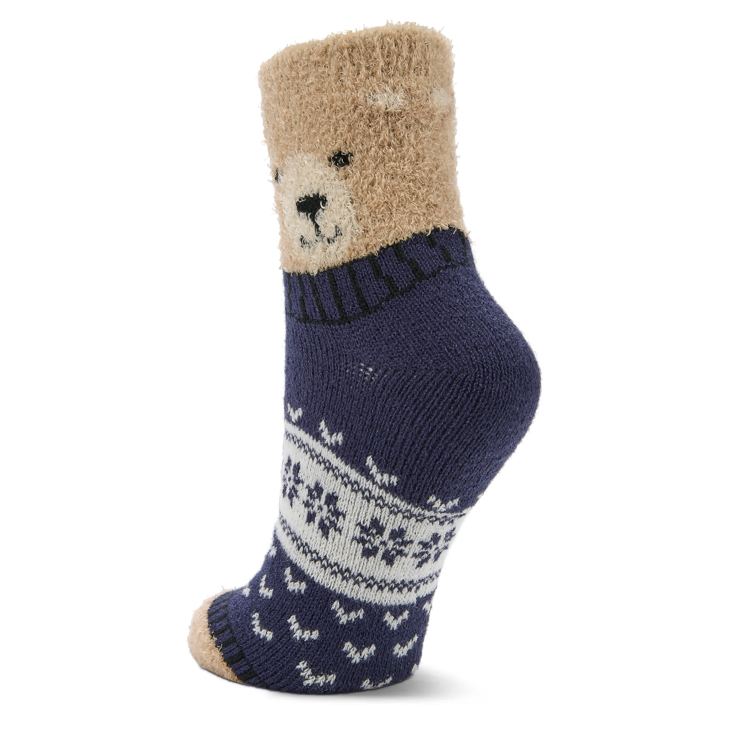 FIRESIDE-WOMENS WINTER BEAR CREW SLIPPER SOCK 1 PAIR-ASSORTED & 