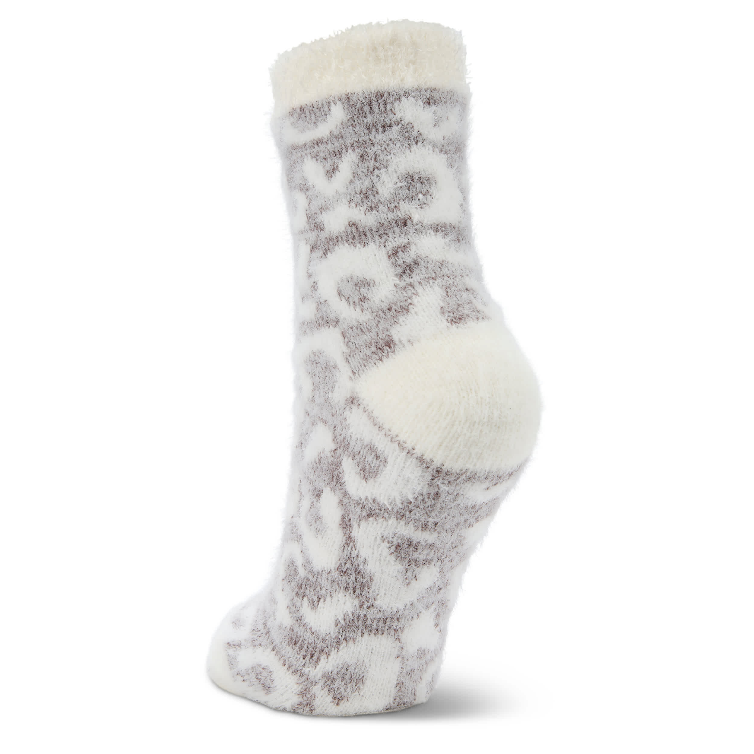 FIRESIDE-WOMENS LEOPARD MINK CREW SLIPPER SOCK 1 PAIR-ASSORTED & 