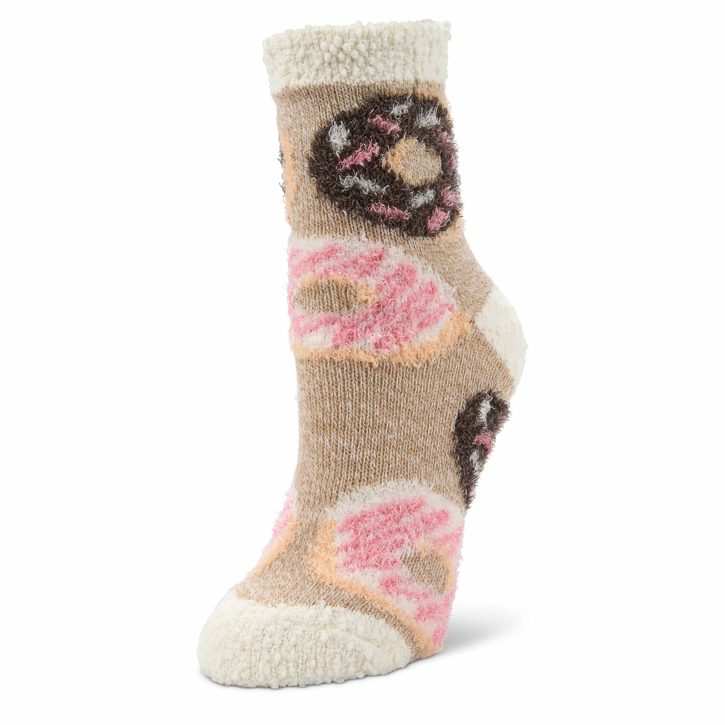 FIRESIDE-WOMENS DONUT WORRY CREW SLIPPER SOCK 1 PAIR-ASSORTED & 