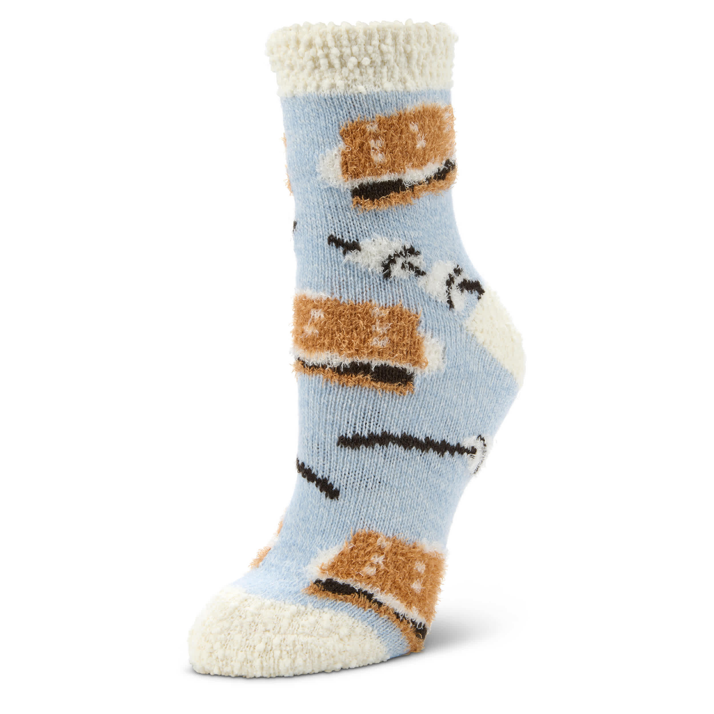 FIRESIDE-WOMENS MORE S'MORES CREW SLIPPER SOCK 1 PAIR-ASSORTED & 