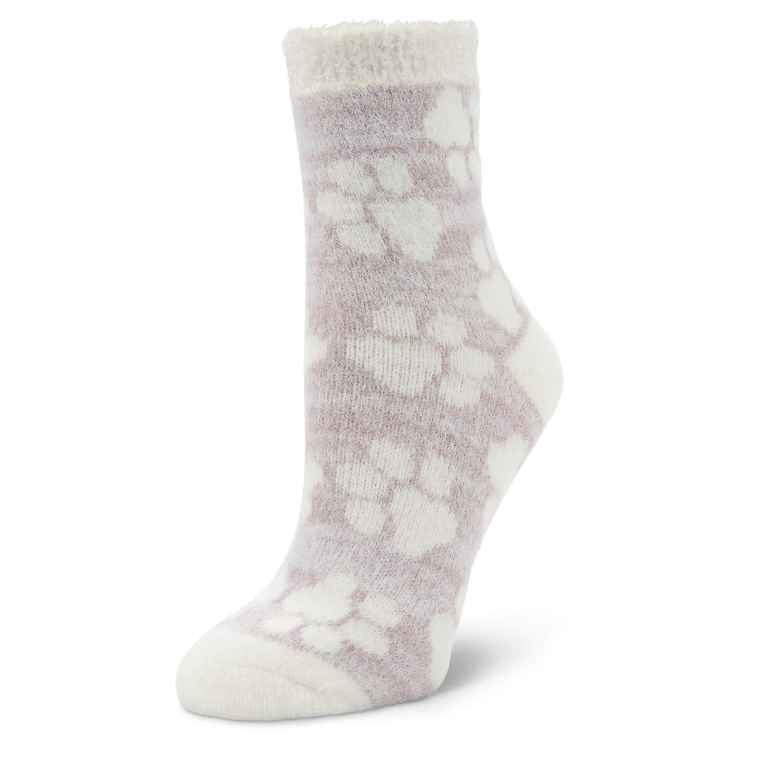 FIRESIDE-WOMENS PAWS CREW SLIPPER SOCK 1 PAIR-ASSORTED & 