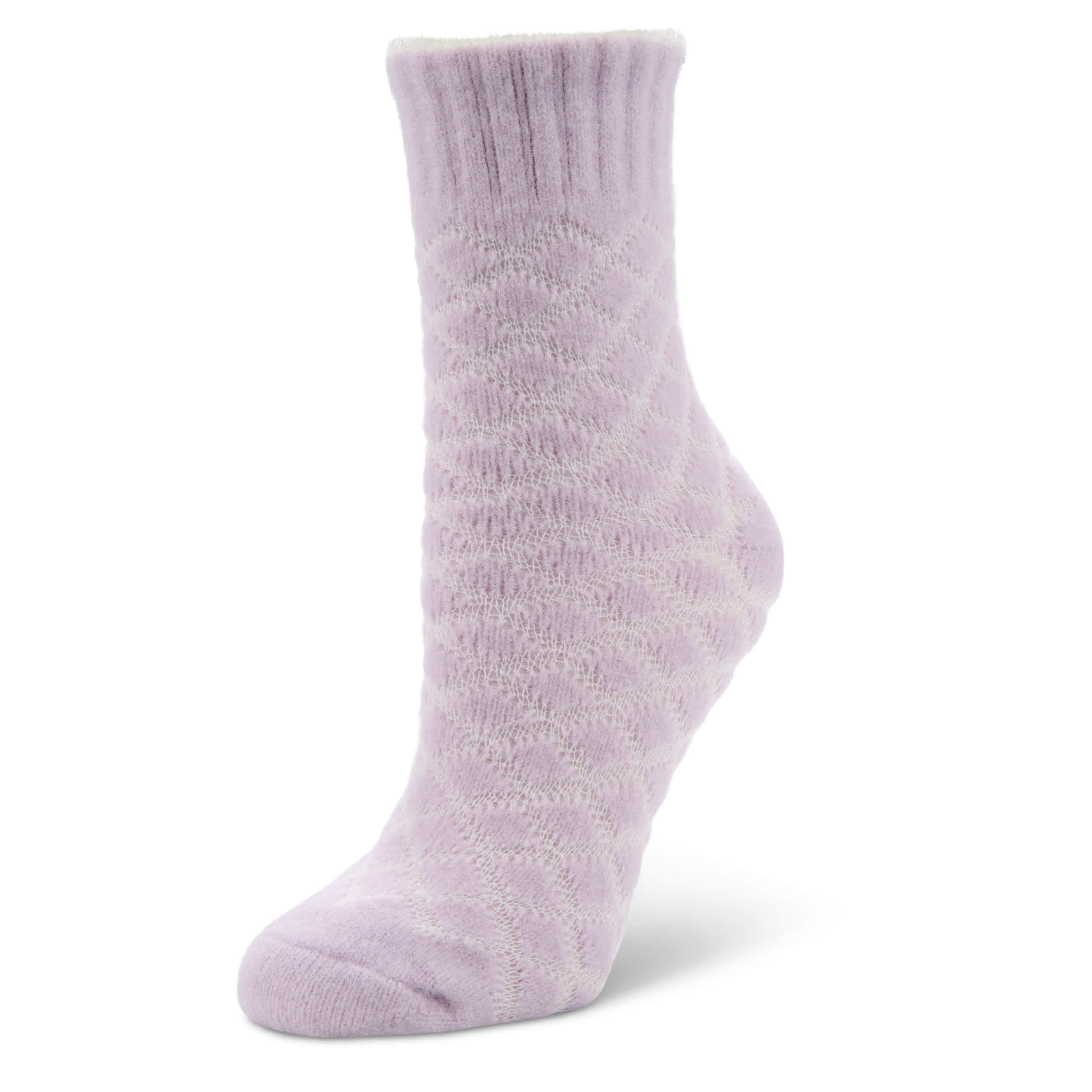 FIRESIDE-WOMENS QUILTED CRYSTAL CREW SLIPPER SOCK 1 PAIR-ASSORTED & 
