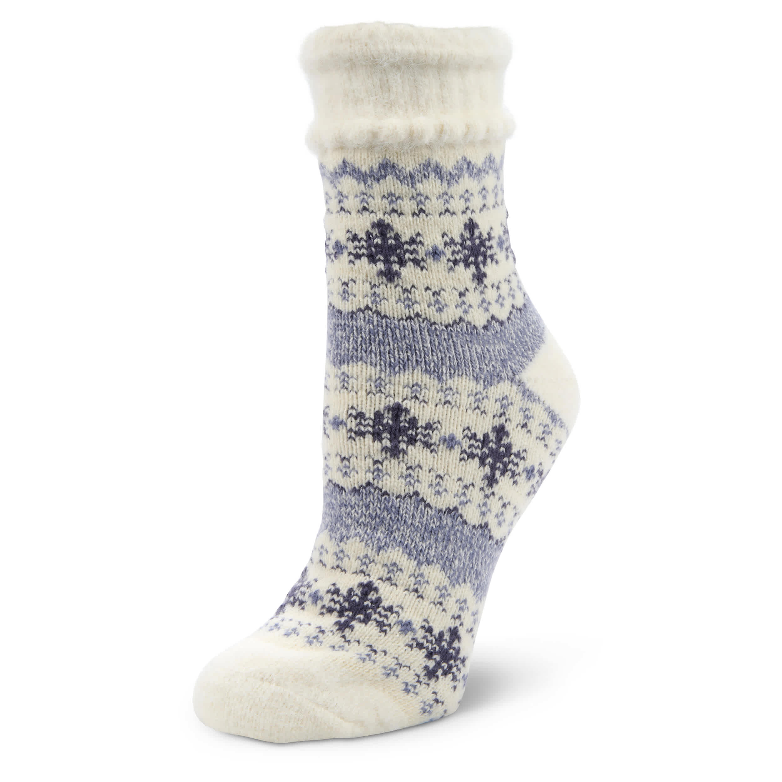FIRESIDE-WOMENS SNOWFLAKE ON DECK CREW SLIPPER SOCK 1 PAIR-ASSORTED & 