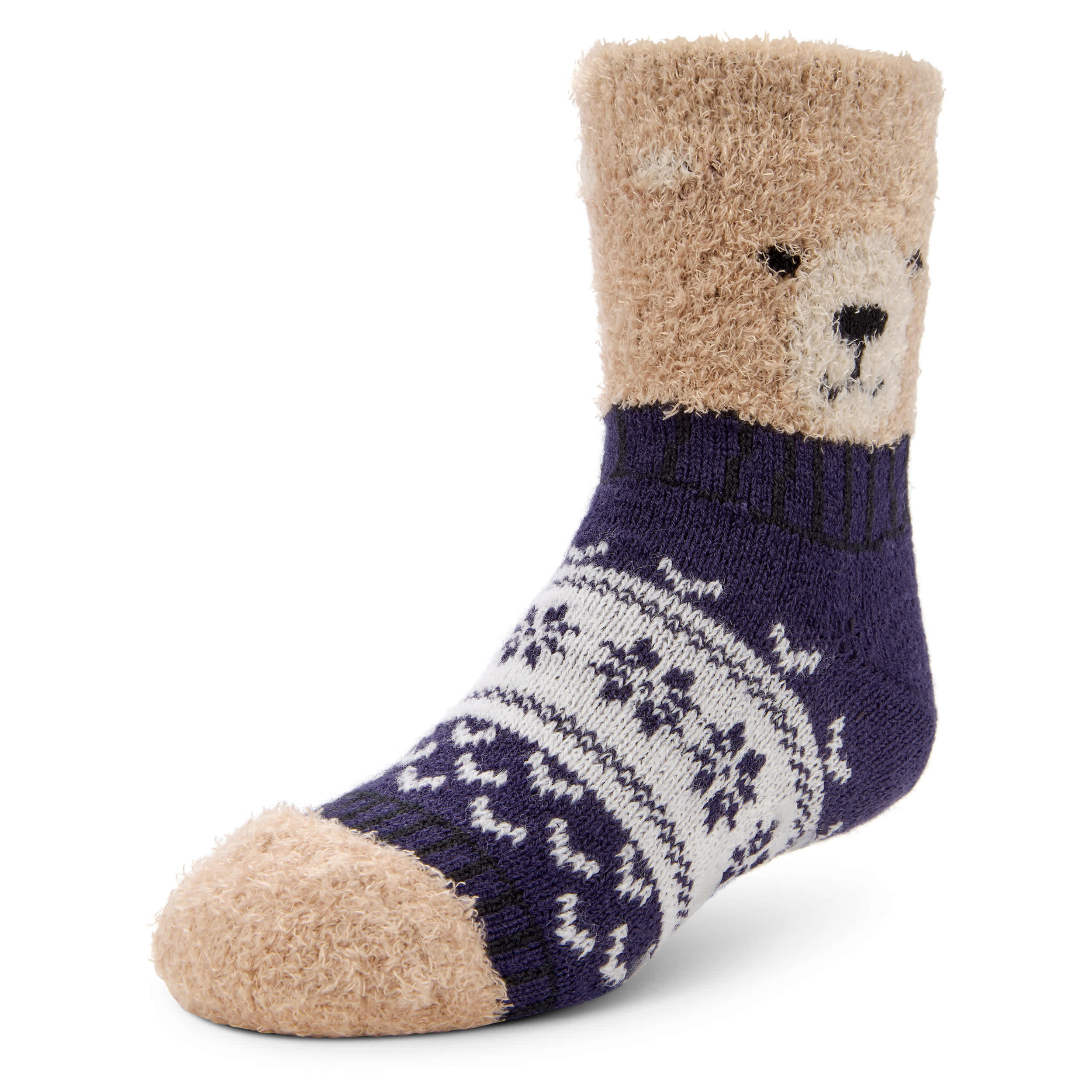 FIRESIDE-BOYS WINTER BEAR SLIPPER SOCK 1 PAIR-ASSORTED & 