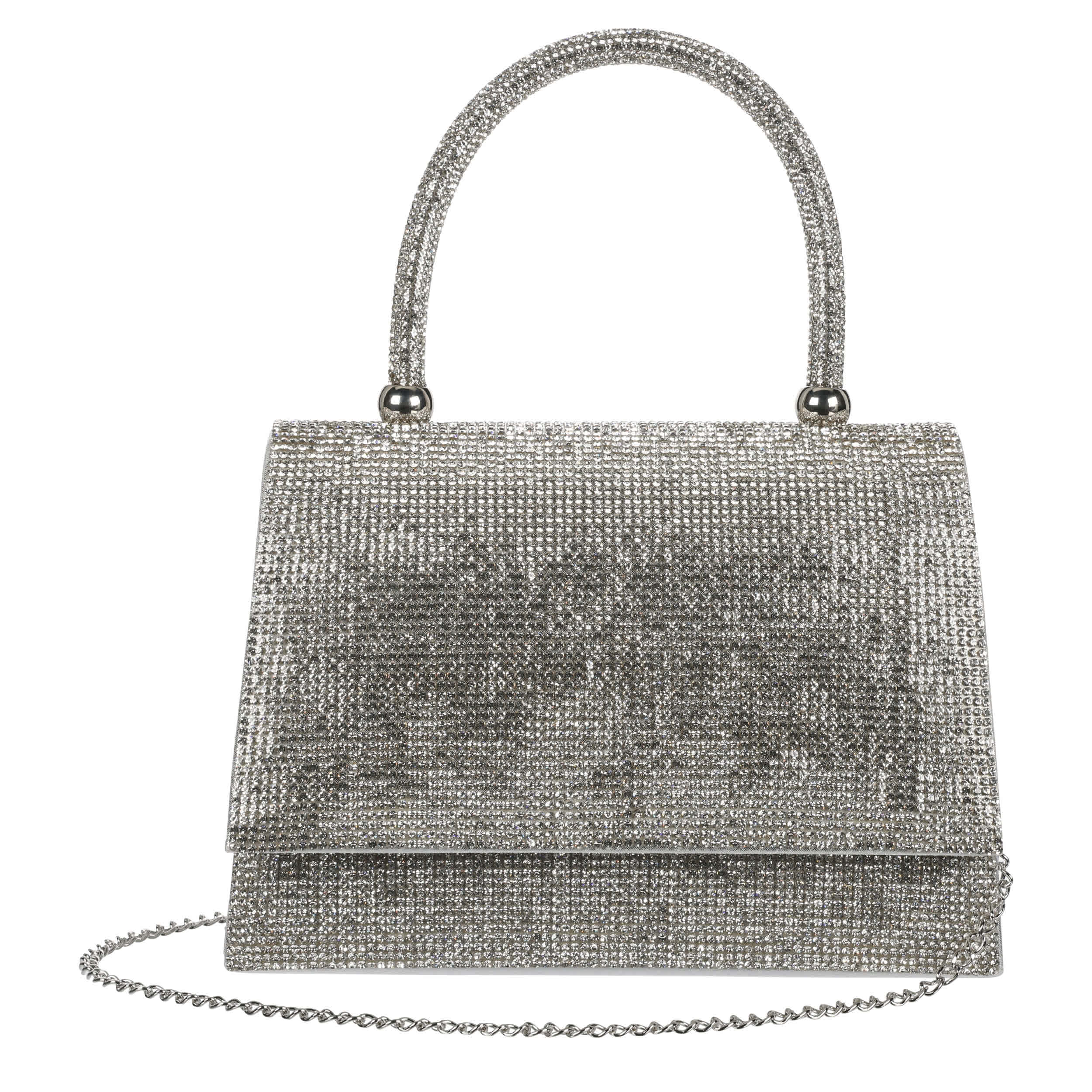 D`MARGEAUX-UNISEX CLUTCH HANDBAG-SILVER & 