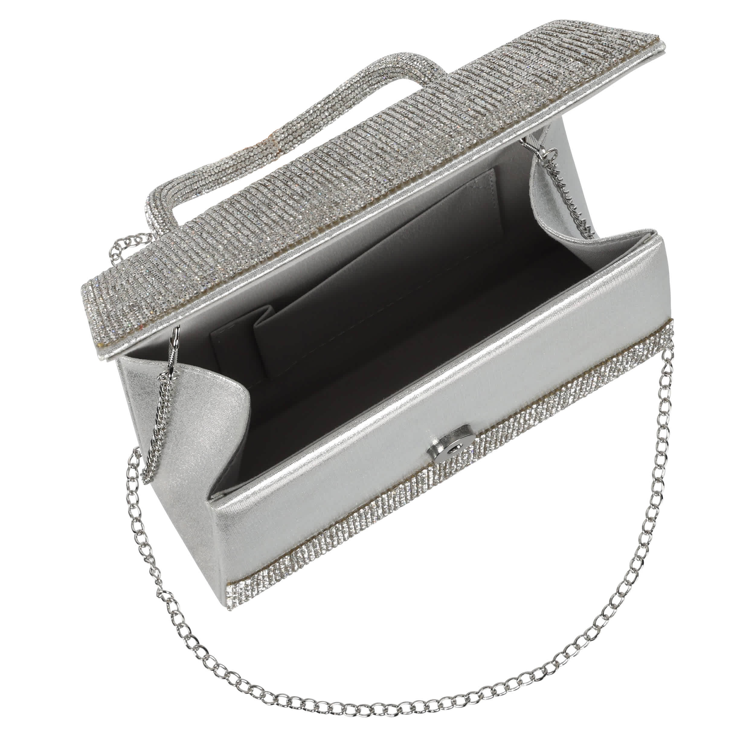 D`MARGEAUX-UNISEX CLUTCH HANDBAG-SILVER & 