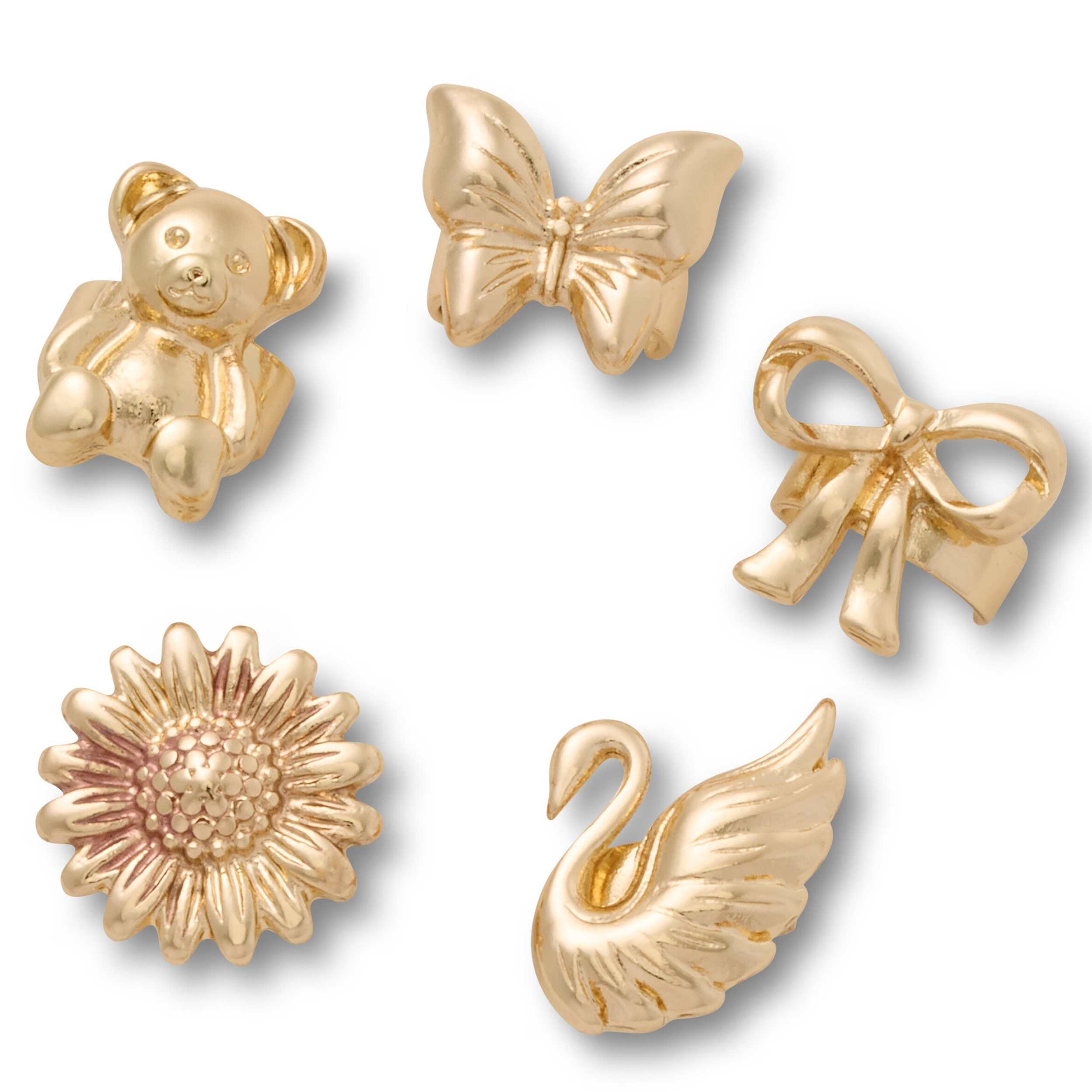 CROCS-UNISEX GOLD ICONS SANDAL CHARMS 5 PACK-ASSORTED & 