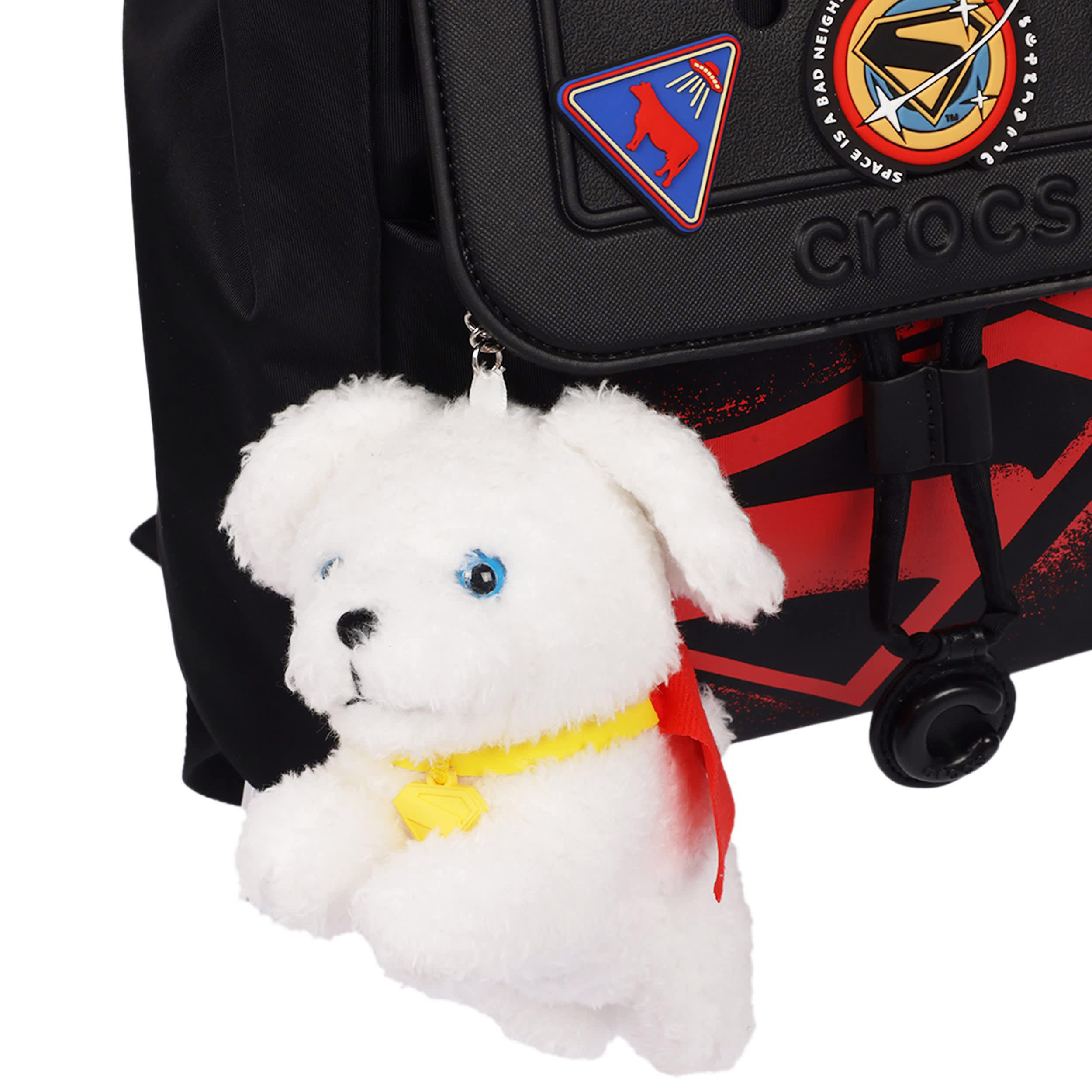 CROCS-UNISEX SUPERGIRL BACKPACK WITH KRYPTO PLUSH-BLACK & MULTICOLOR