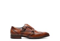 Cognac Stacy Adams Mens Karson Wingtip Double Monk Strap  display picture 1