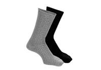 WOMENS RIBBED CREW SOCKS 2 PAIRS