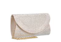 WOMENS FULLY CRYSTAL FLAP CLUTCH