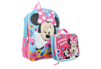 GIRLS MINNIE MOUSE BACKPACK SET WITH LUNCH BOX