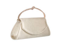WOMENS SATIN FLAP CRYSTAL KNOT HANDLE CLUTCH