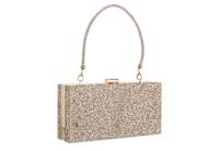 WOMENS SPARKLE BOX CLUTCH WITH HANDLE
