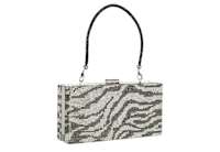 WOMENS SPARKLE BOX CLUTCH WITH HANDLE