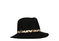 UNISEX WOOL FELT SAFARI HAT WITH LEOPARD PRINT