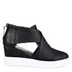 WOMENS SEENA WEDGE SNEAKER - BLACK