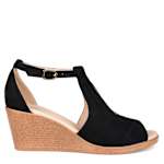 WOMENS KEDZIE WEDGE SANDAL - BLACK