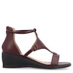 WOMENS TRAYLE WIDE WEDGE SANDAL - WINE