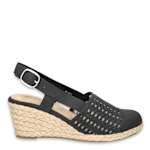 WOMENS TAFFY ESPADRILLE WEDGE SANDAL - BLACK