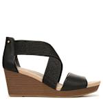 WOMENS BARTON BAND WEDGE SANDAL - BLACK