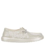 WOMENS WENDY FLORAL LACE SLIP ON SNEAKER - WHITE