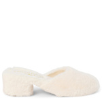 WOMENS TEDDY FUR MULE PUMP - IVORY