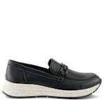 WOMENS DEMONTE MOCCASIN PLATFORM LOAFER - BLACK