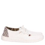 WOMENS WENDY TEXTURED KNIT SLIP ON SNEAKER - WHITE