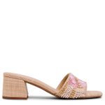 WOMENS SUNFLOWER SLIDE SANDAL - TAN